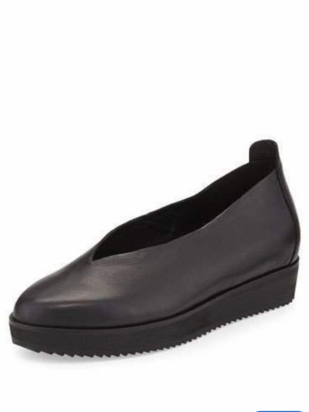 These are Eileen Fisher Canoe 2 platform leather loafers in black Size 7